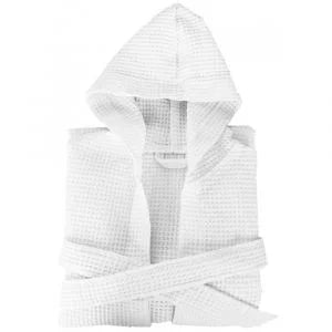 Dolly White Premium Waffle Weave Bathrobe, Medium, Shawl Collar, 300Gsm - Restaurant Equipment and Smallwares - Canadian Distribution