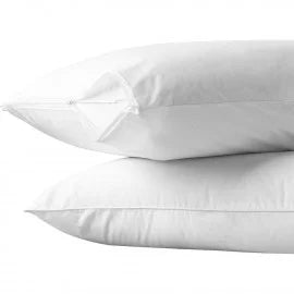 Gold + Cross Economy T180 Percale Queen White Pillow Protectors, With Zip - Restaurant Equipment and Smallwares - Canadian Distribution