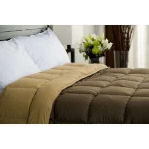 Adonis Microfiber Sandlewood & Dark Brown Twin Comforter, 72x90 Inch - Restaurant Equipment and Smallwares - Canadian Distribution