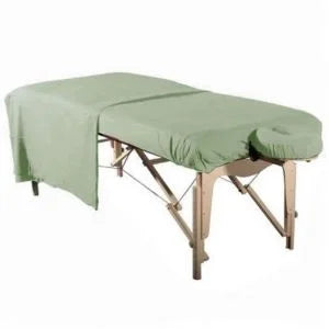Thomaston Mills T-180 Cotton-Poly Green Flat Massage Sheets, 66x104 Inch - Restaurant Equipment and Smallwares - Canadian Distribution