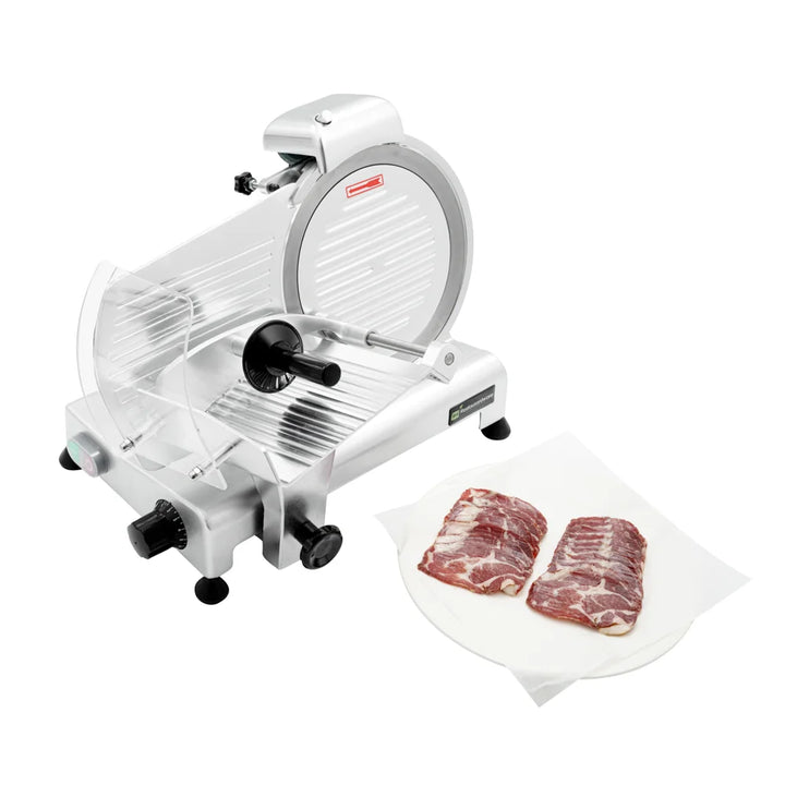 Restaurantware Hi Tek 10In Manual Gravity Feed Meat Slicer, Stainless Steel, 1/4HP - Restaurant Equipment and Smallwares - Canadian Distribution - Ships Free Within Canada on Orders Above CAD $199