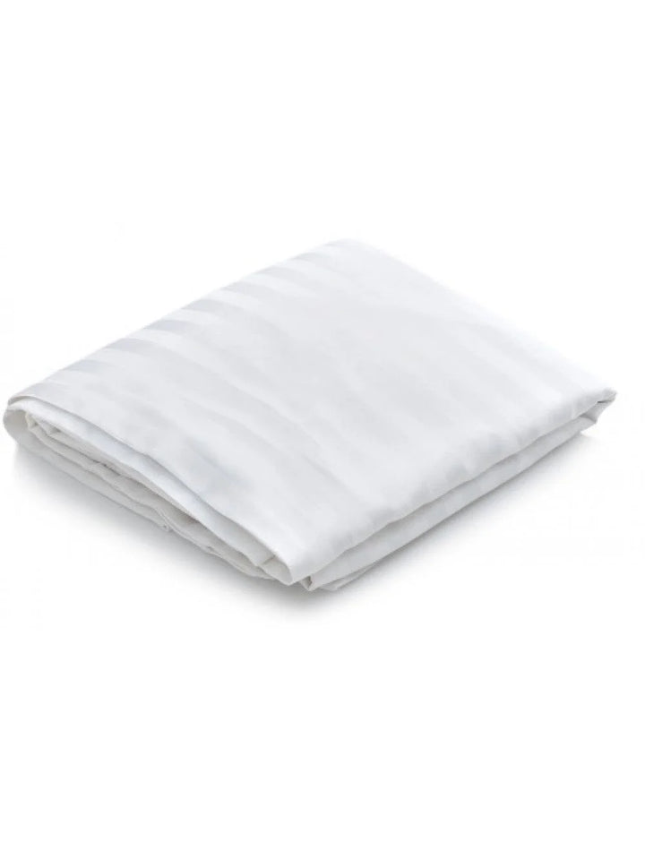 Merit Collection T260 Percale White King Fitted Bed Sheets, Cotton/Polyester Blend, 78 X 80 X 12In, With 1Cm Stripe - Restaurant Equipment and Smallwares - Canadian Distribution