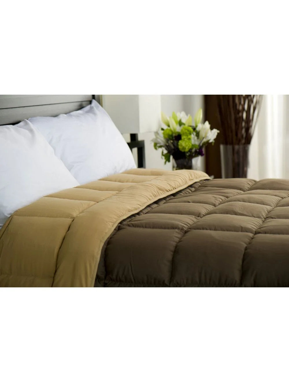 Adonis Twin 2-Tone Brown Microfiber Comforters, Synthetic, 72 X 90In - Restaurant Equipment and Smallwares - Canadian Distribution