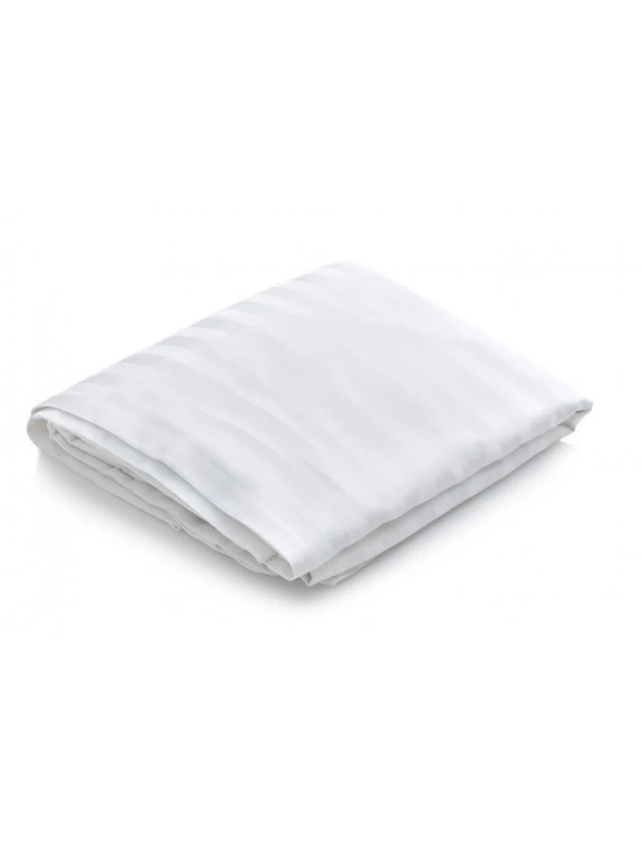 Merit Collection T260 Percale White Twin Duvet Covers, Cotton/Polyester Blend, 66 X 88In, With Flap, 1Cm Stripe - Restaurant Equipment and Smallwares - Canadian Distribution