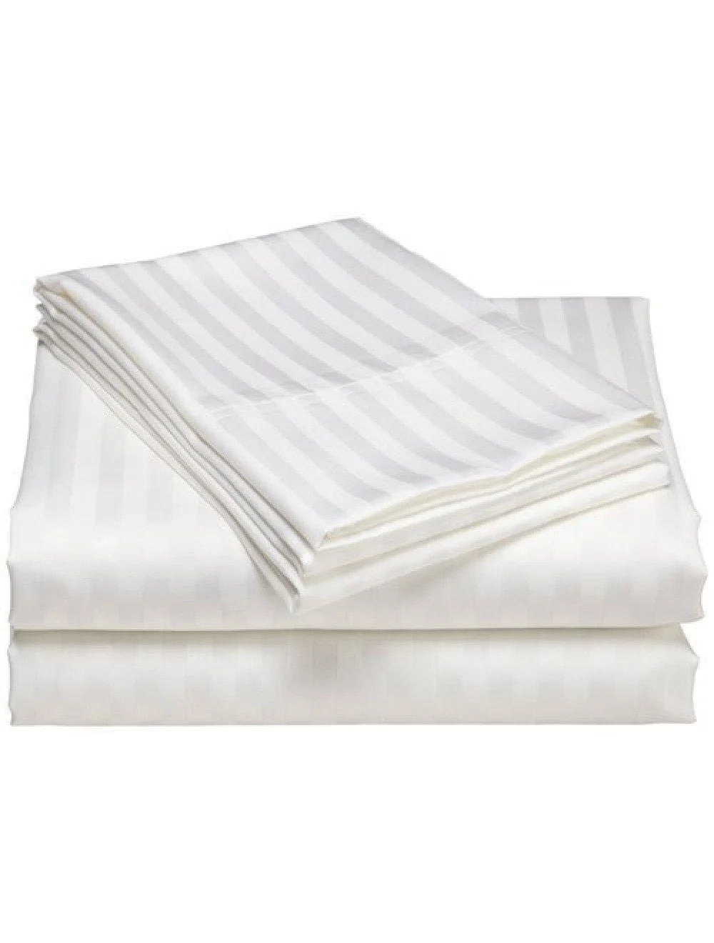 Merit Collection T260 Percale White Full Flat Bed Sheets, Cotton/Polyester Blend, 81 X 120In, With 1Cm Stripe - Restaurant Equipment and Smallwares - Canadian Distribution