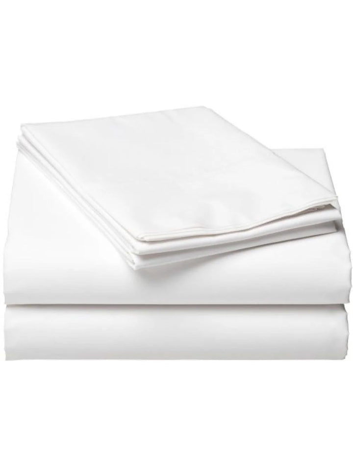 Merit Collection T260 Percale White Queen Fitted Bed Sheets, Cotton/Polyester Blend, 60 X 80 X 12In, With 1Cm Stripe - Restaurant Equipment and Smallwares - Canadian Distribution