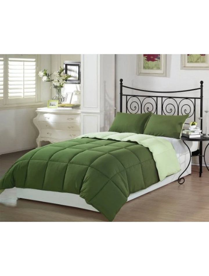 Adonis Twin 2-Tone Green Microfiber Comforters, Synthetic, 72 X 90In - Restaurant Equipment and Smallwares - Canadian Distribution