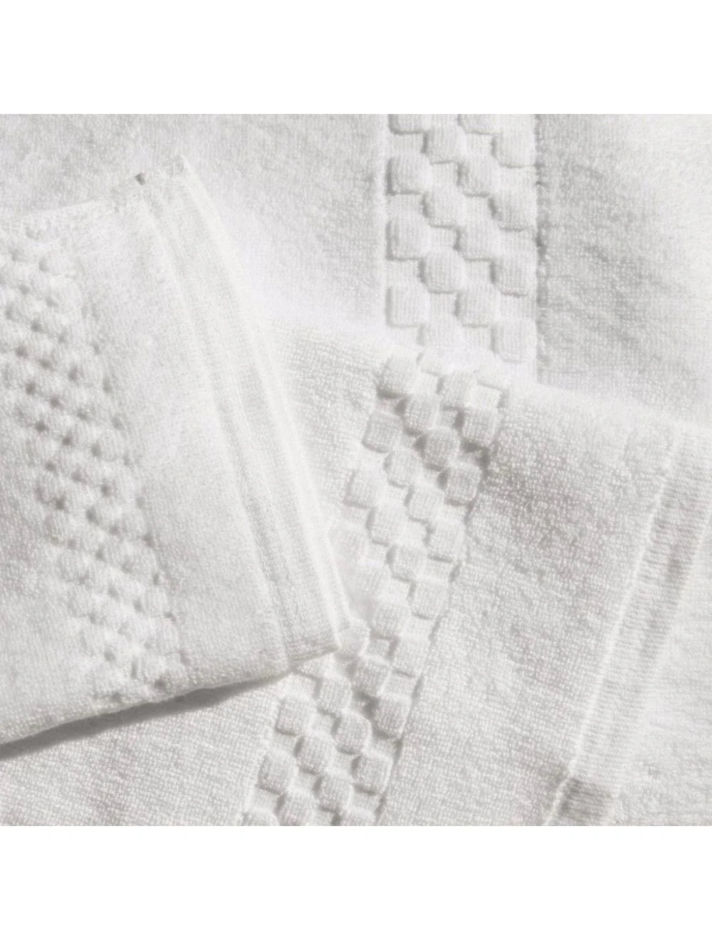 Jacquard Border Jacquard Checkered White Bath Sheets, 30 X 60 Inch - Restaurant Equipment and Smallwares - Canadian Distribution