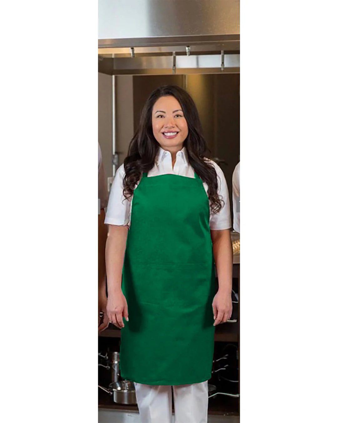 Premium Uniforms 2+1 Pocket Kelly Green Twill Bib Aprons, Premium, 28 X 33In, Poly-Cotton - Restaurant Equipment and Smallwares - Canadian Distribution