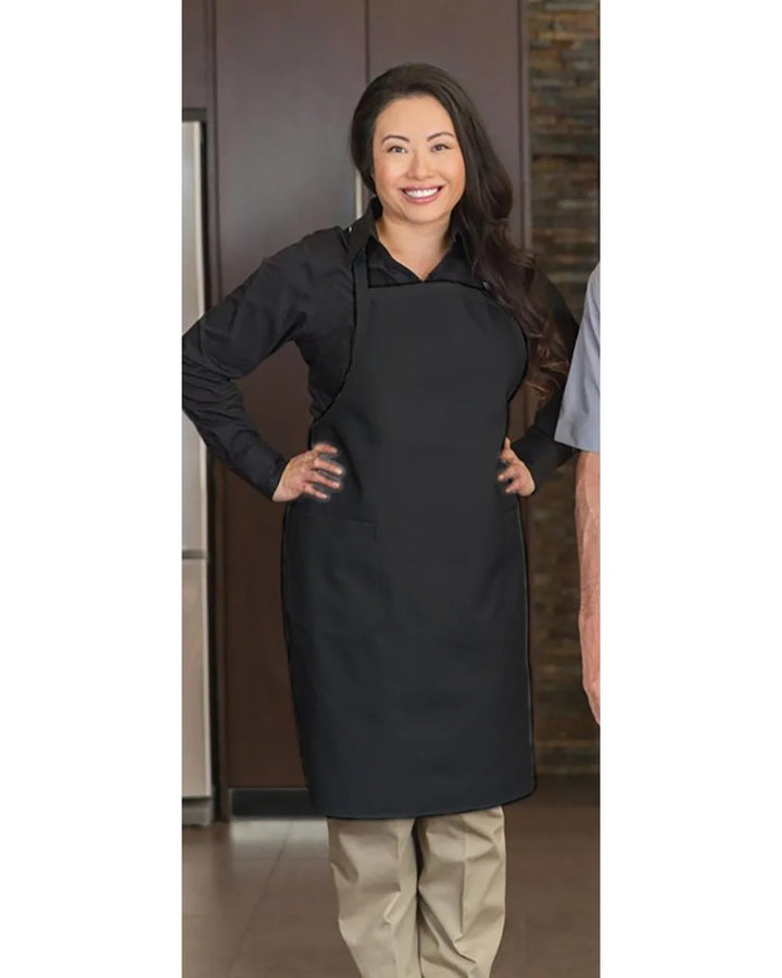 Premium Uniforms 2 Pocket Full Length Black Twill Bib Aprons, Premium Designer, 29 X 34In, Poly-Cotton, - Restaurant Equipment and Smallwares - Canadian Distribution