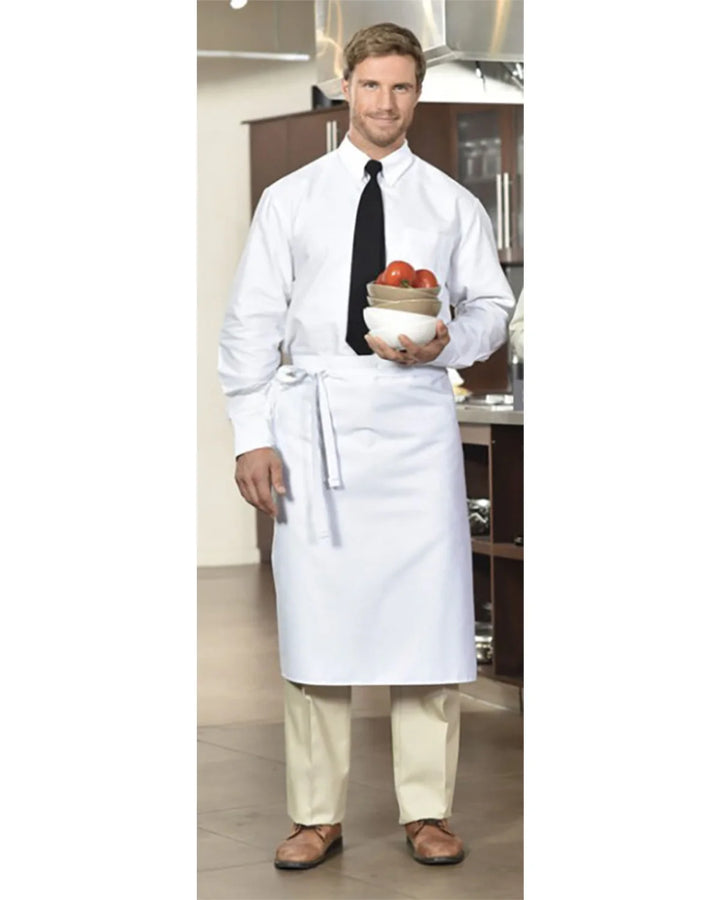 Premium Uniforms No Pocket White Twill Bistro Aprons, Premium, 36 X 29In, Spun Polyester - Restaurant Equipment and Smallwares - Canadian Distribution
