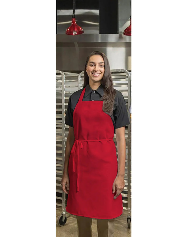 Premium Uniforms No Pocket Short Red Twill Bib Aprons, Premium, 30 X 33In, Spun Polyester - Restaurant Equipment and Smallwares - Canadian Distribution