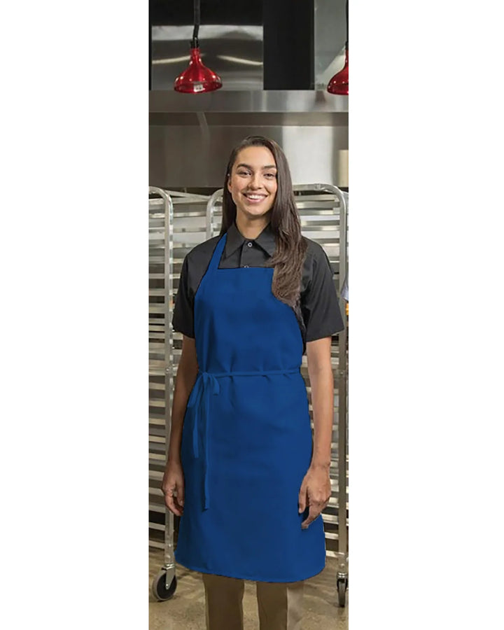 Premium Uniforms No Pocket Short Royal Blue Twill Bib Aprons, Premium, 30 X 33In, Spun Polyester - Restaurant Equipment and Smallwares - Canadian Distribution