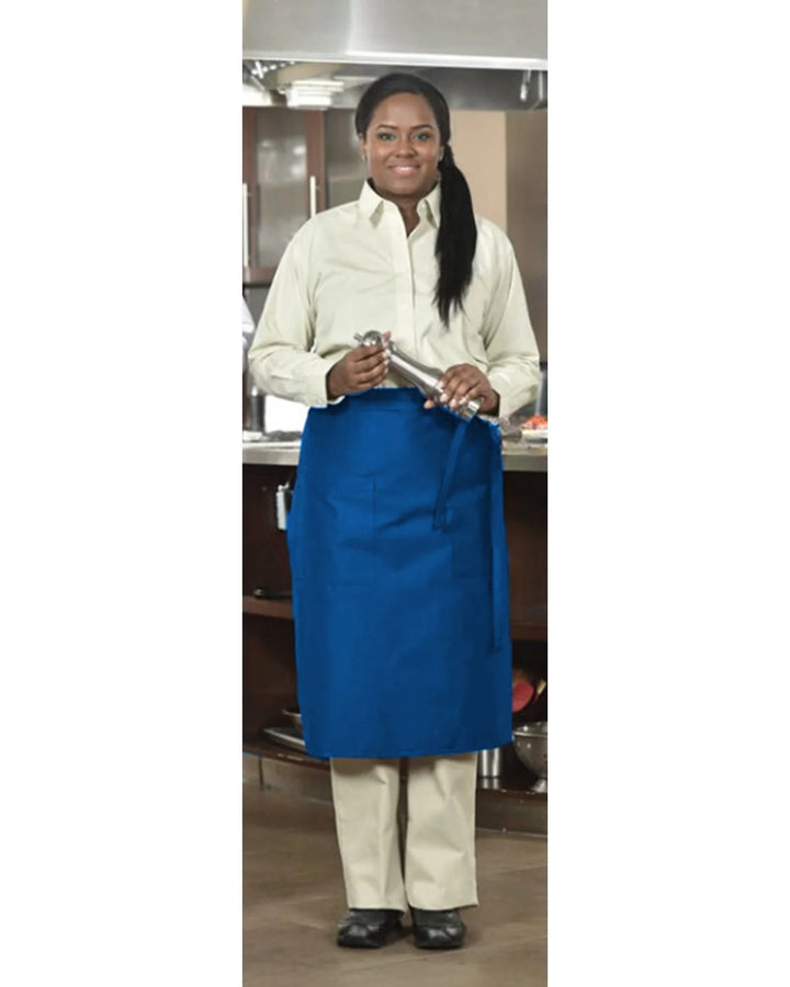 Premium Uniforms 2 Pocket Royal Blue Gangster Stripe Twill Bistro Aprons, Premium, 36 X 29In, Poly-Cotton - Restaurant Equipment and Smallwares - Canadian Distribution