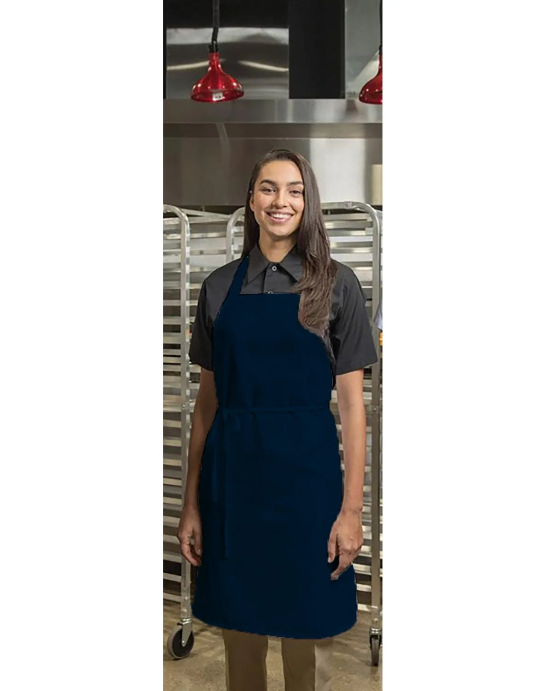 Premium Uniforms No Pocket Short Navy Twill Bib Aprons, Premium, 30 X 33In, Spun Polyester - Restaurant Equipment and Smallwares - Canadian Distribution