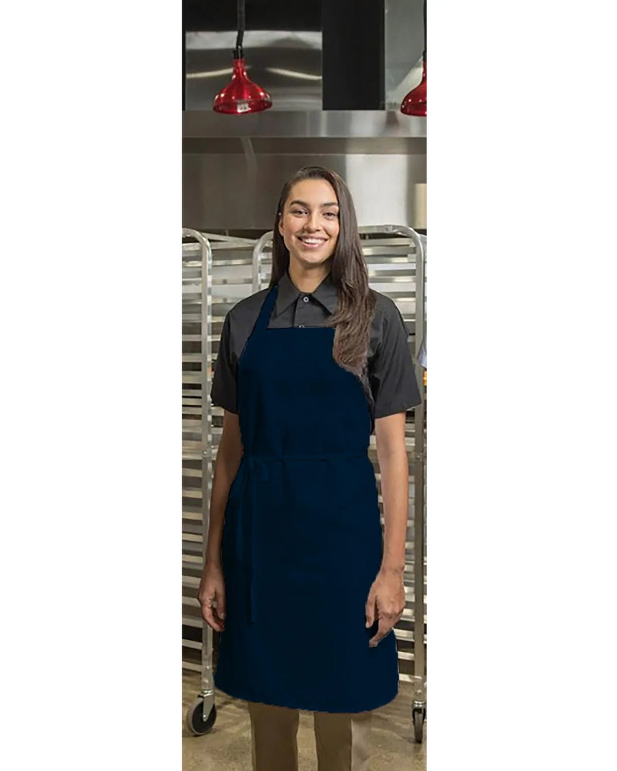Premium Uniforms No Pocket Short Navy Twill Bib Aprons, Premium, 30 X 33In, Spun Polyester - Restaurant Equipment and Smallwares - Canadian Distribution
