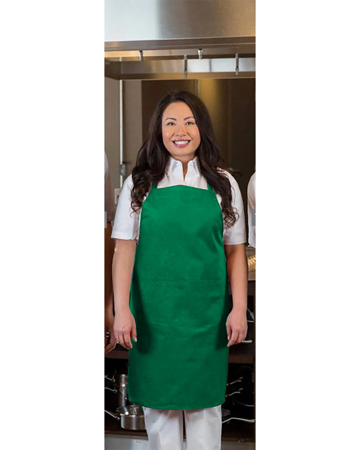 Premium Uniforms 2+1 Pocket Hunter Green Twill Bib Aprons, Premium, 28 X 33In, Poly-Cotton - Restaurant Equipment and Smallwares - Canadian Distribution