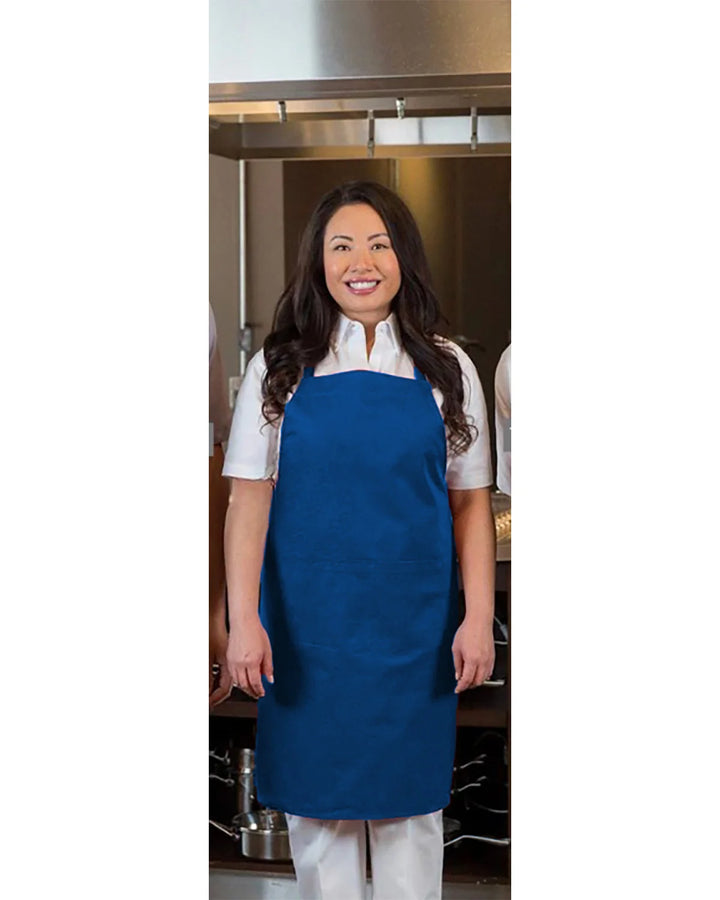 Premium Uniforms 2+1 Pocket Royal Blue Twill Bib Aprons, Premium, 28 X 33In, Poly-Cotton - Restaurant Equipment and Smallwares - Canadian Distribution