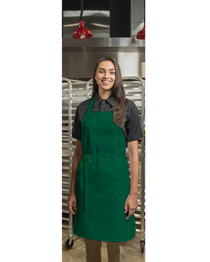 Premium Uniforms No Pocket Short Kelly Green Twill Bib Aprons, Premium, 30 X 33In, Spun Polyester - Restaurant Equipment and Smallwares - Canadian Distribution