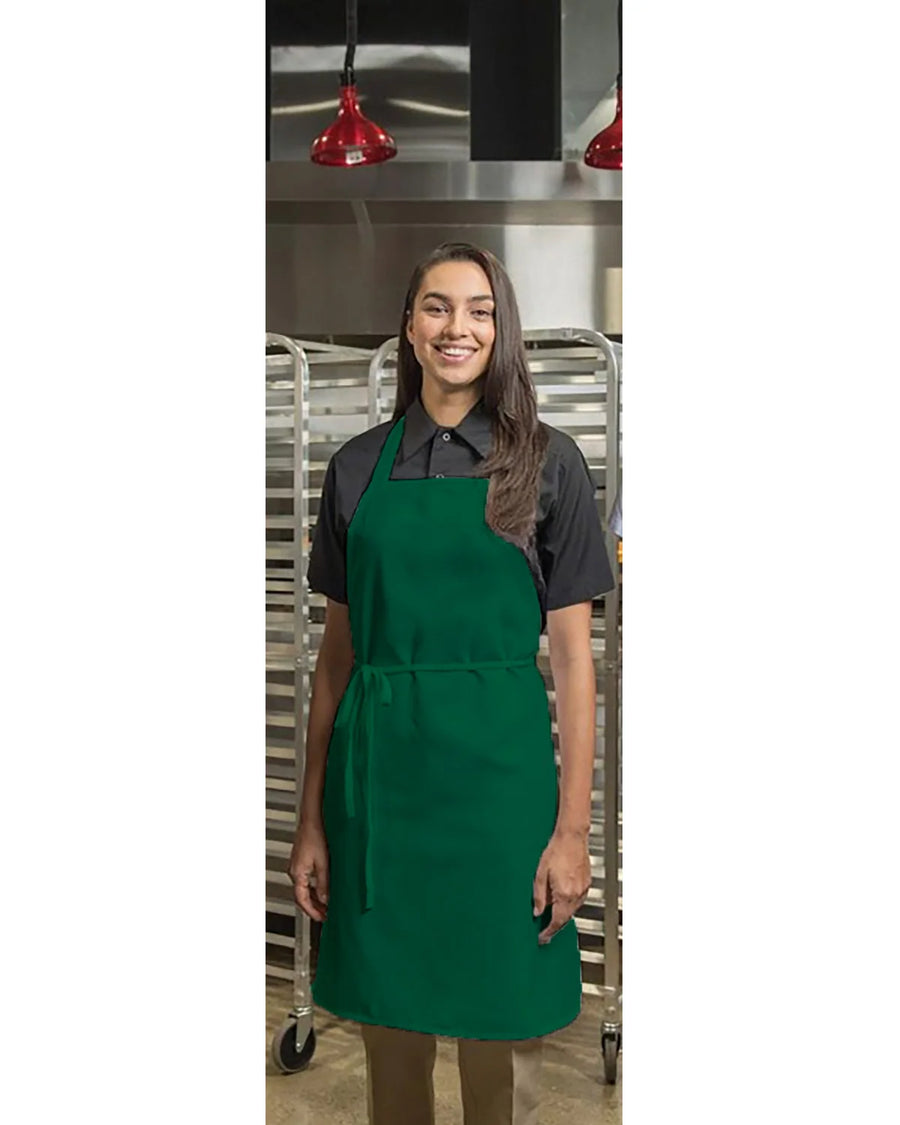 Premium Uniforms No Pocket Short Kelly Green Twill Bib Aprons, Premium, 30 X 33In, Spun Polyester - Restaurant Equipment and Smallwares - Canadian Distribution