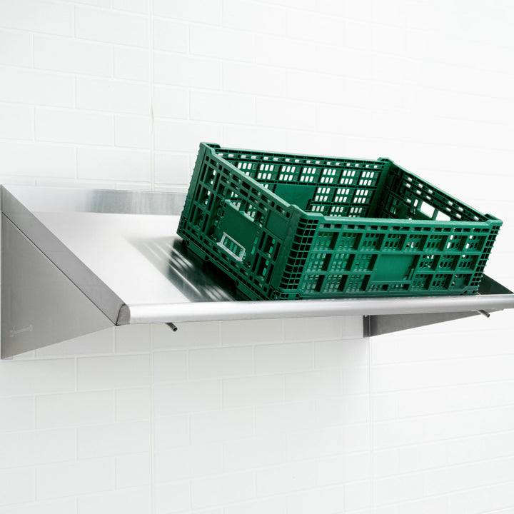 Restaurantware 42In Slanted Wall Rack, Stainless Steel - Restaurant Equipment and Smallwares - Canadian Distribution - Ships Free Within Canada on Orders Above CAD $199