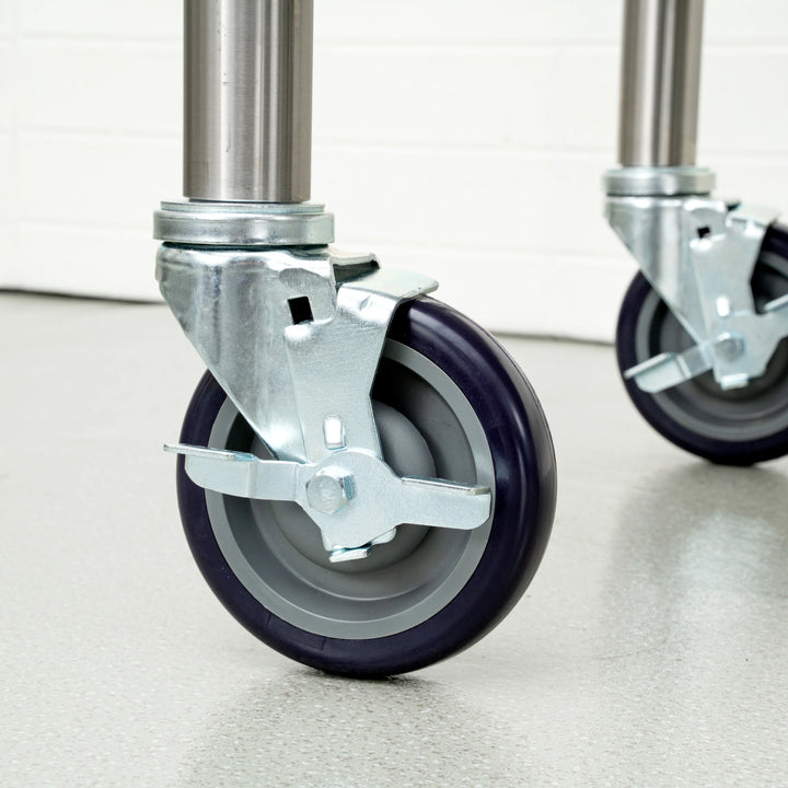 Restaurantware Kitchen Tek 5In Heavy Duty Swivel Casters, For Work Table & Equipment Stand - Restaurant Equipment and Smallwares - Canadian Distribution - Ships Free Within Canada on Orders Above CAD $199