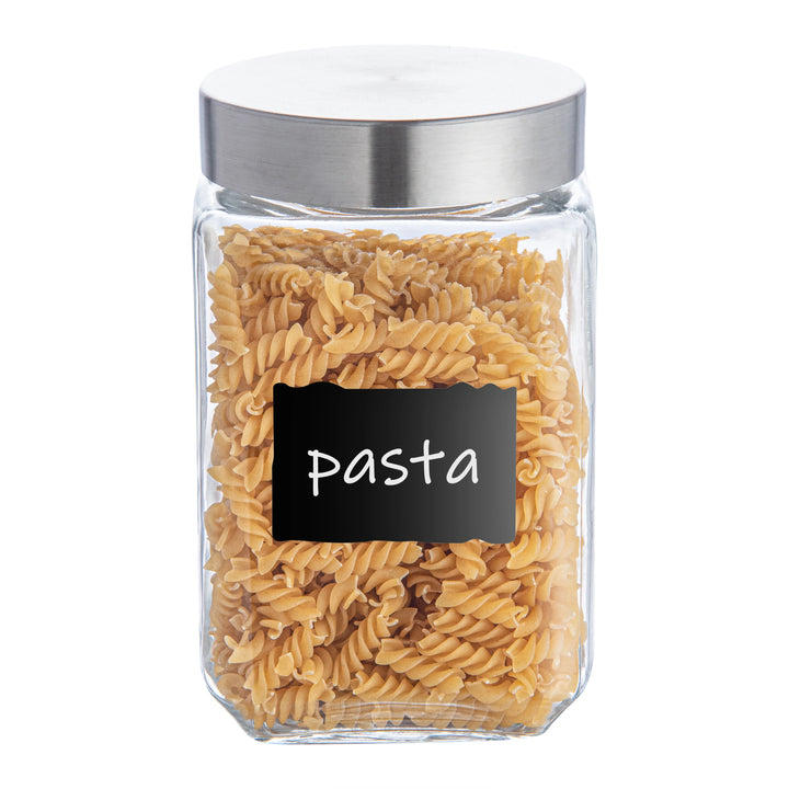 Restaurantware 58oz Glass Vetri Storage Jar, With Lid & Chalkboard Label - Restaurant Equipment and Smallwares - Canadian Distribution - Ships Free Within Canada on Orders Above CAD $199