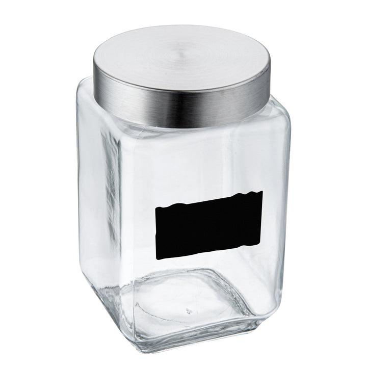 Restaurantware 58oz Glass Vetri Storage Jar, With Lid & Chalkboard Label - Restaurant Equipment and Smallwares - Canadian Distribution