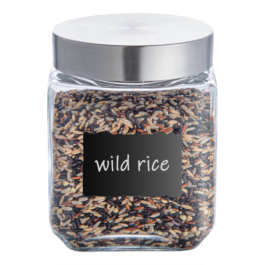 Restaurantware 46oz Glass Vetri Storage Jar, With Lid & Chalkboard Label - Restaurant Equipment and Smallwares - Canadian Distribution - Ships Free Within Canada on Orders Above CAD $199