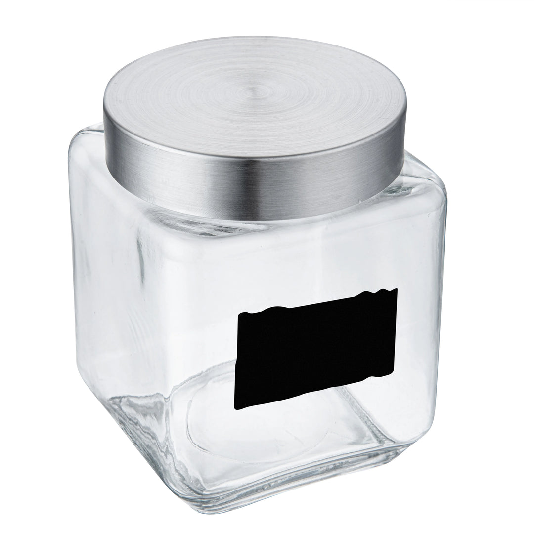 Restaurantware 46oz Glass Vetri Storage Jar, With Lid & Chalkboard Label - Restaurant Equipment and Smallwares - Canadian Distribution