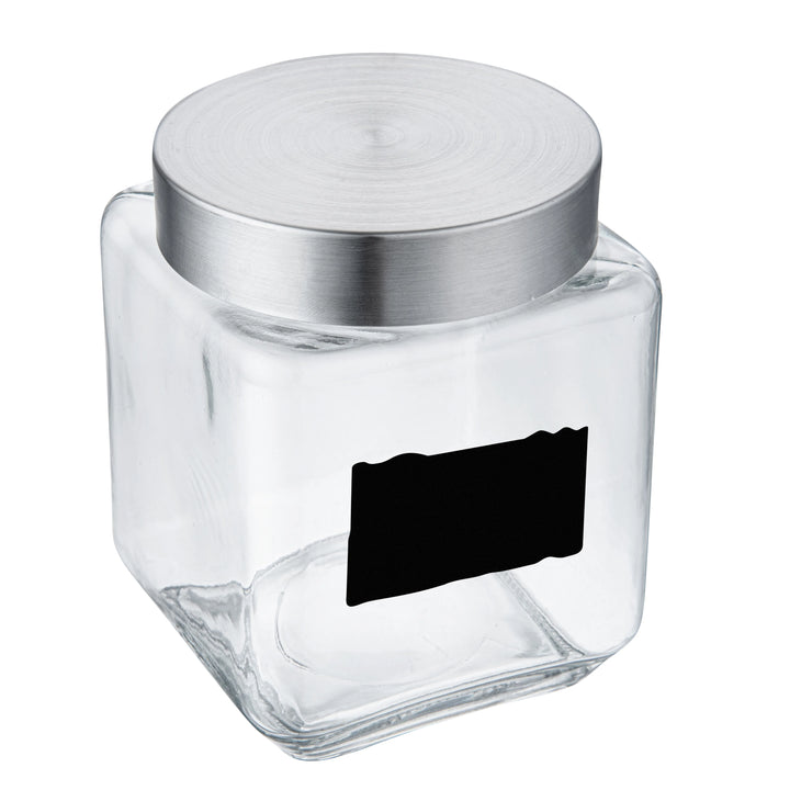 Restaurantware 46oz Glass Vetri Storage Jar, With Lid & Chalkboard Label - Restaurant Equipment and Smallwares - Canadian Distribution