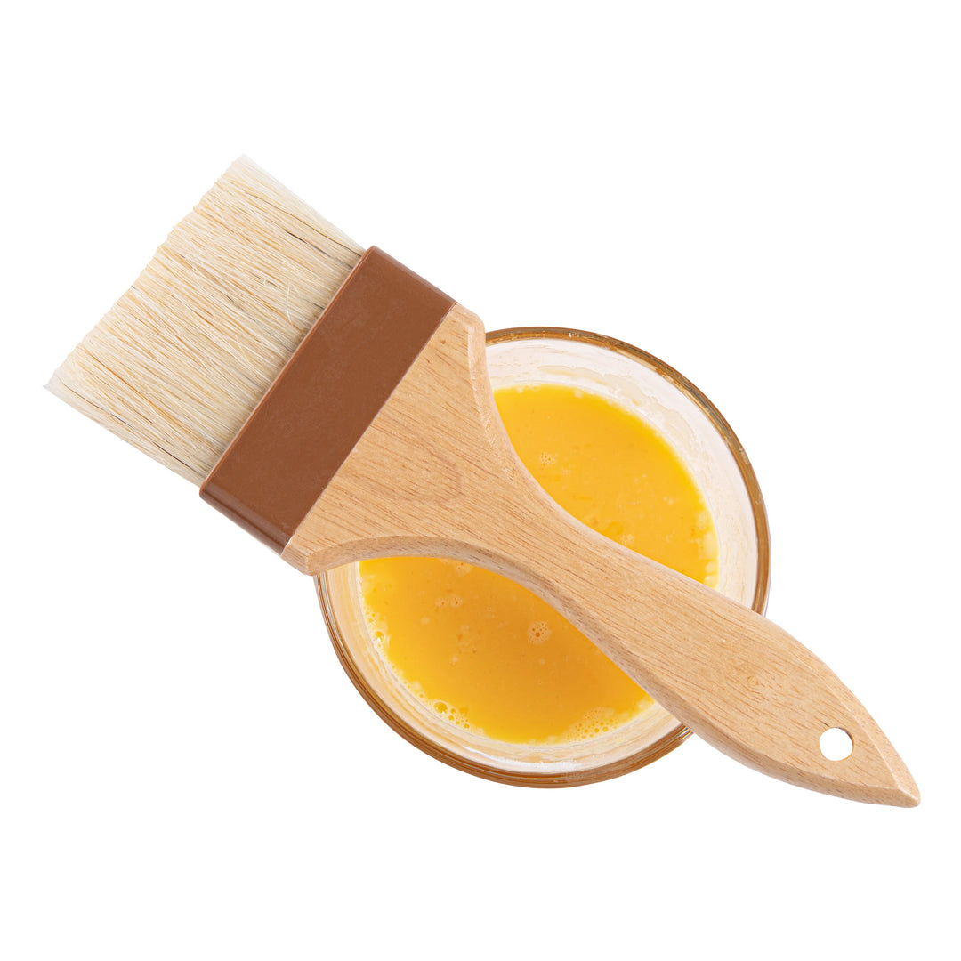 Restaurantware Pastry Tek 9.5In Natural Wood Pastry Brush, With Boar Bristle, 3In Wide - Restaurant Equipment and Smallwares - Canadian Distribution - Ships Free Within Canada on Orders Above CAD $199