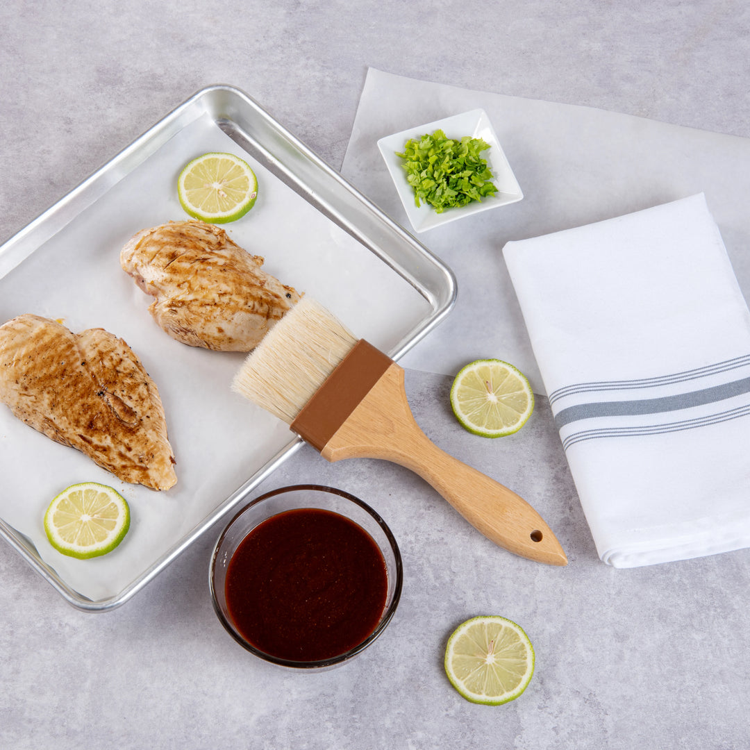 Restaurantware Pastry Tek 9.5In Natural Wood Pastry Brush, With Boar Bristle, 3In Wide - Restaurant Equipment and Smallwares - Canadian Distribution - Ships Free Within Canada on Orders Above CAD $199