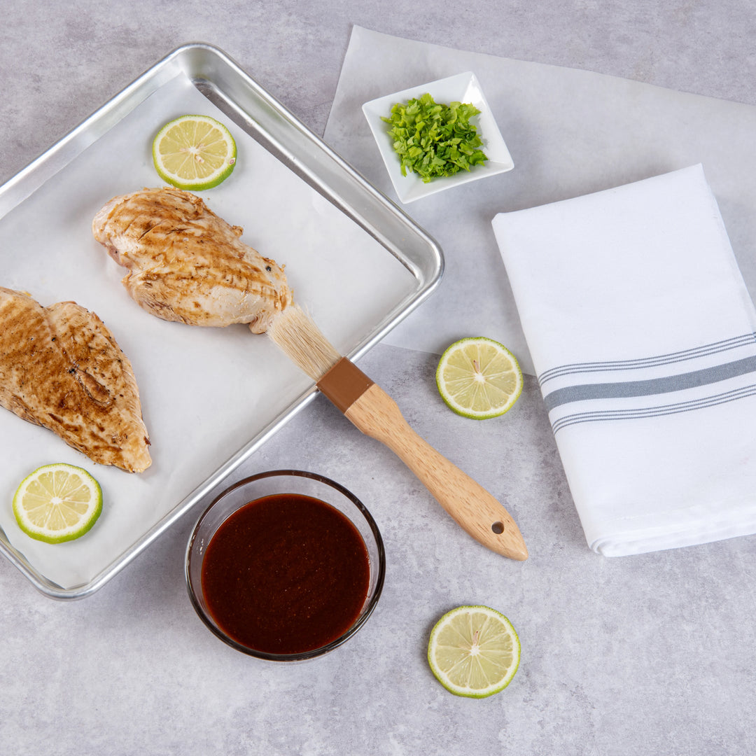 Restaurantware Pastry Tek 8.5In Natural Wood Pastry Brush, With Boar Bristle, 1In Wide - Restaurant Equipment and Smallwares - Canadian Distribution - Ships Free Within Canada on Orders Above CAD $199