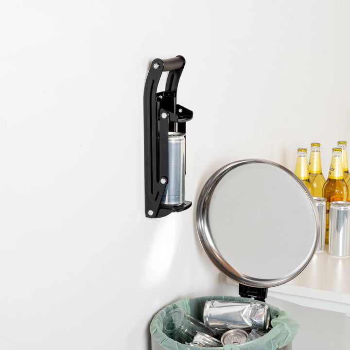 Restaurantware Met Lux Black Wall Mount Metal Can Crusher, For 12 & 16oz Cans - Restaurant Equipment and Smallwares - Canadian Distribution - Ships Free Within Canada on Orders Above CAD $199