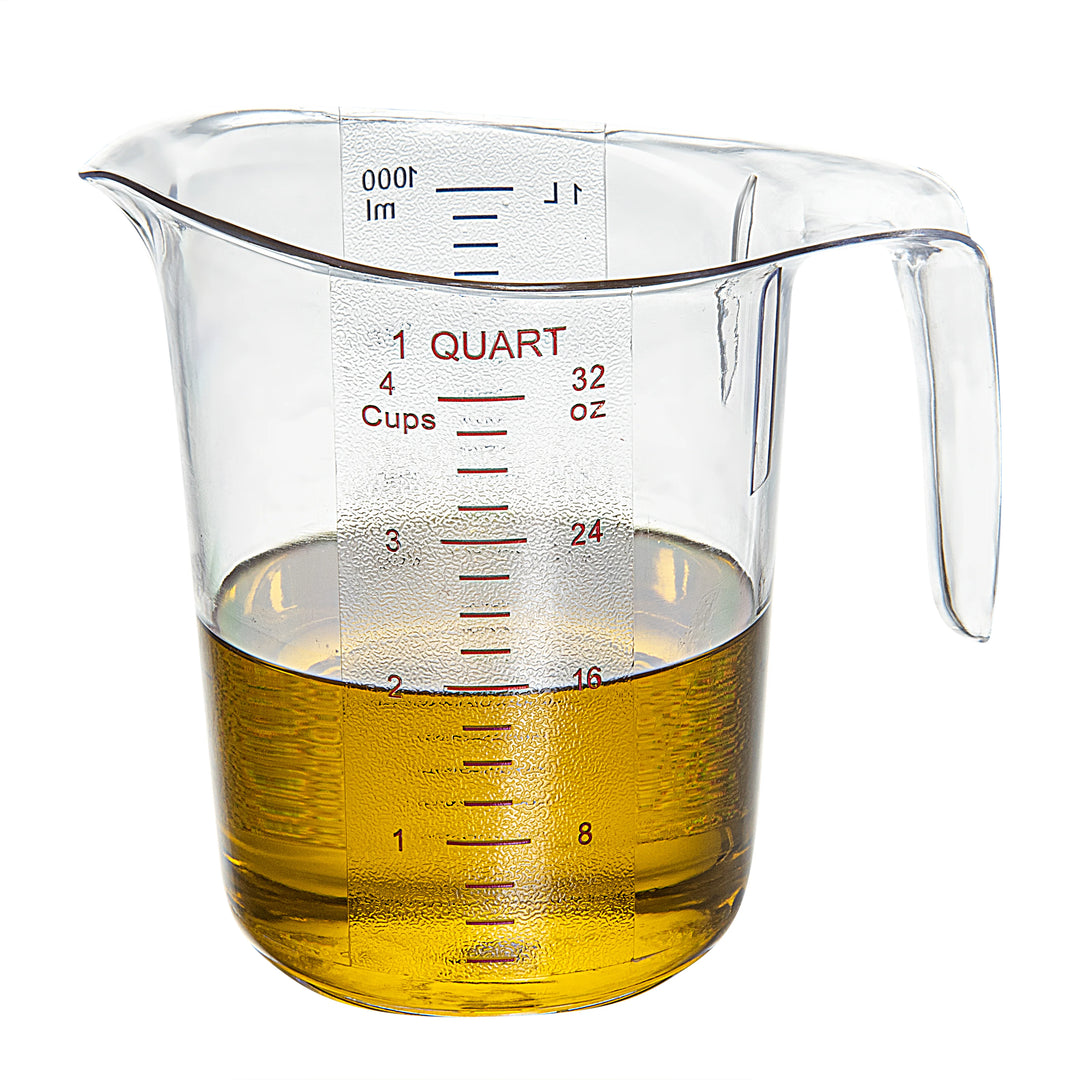 Restaurantware 1 Quart Measuring Cups, Clear, Plastic - Restaurant Equipment and Smallwares - Canadian Distribution - Ships Free Within Canada on Orders Above CAD $199