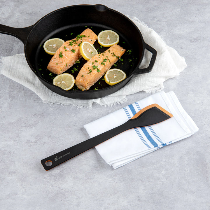Restaurantware Nature Tek 13In Black Wood Angled Spatula - Restaurant Equipment and Smallwares - Canadian Distribution - Ships Free Within Canada on Orders Above CAD $199
