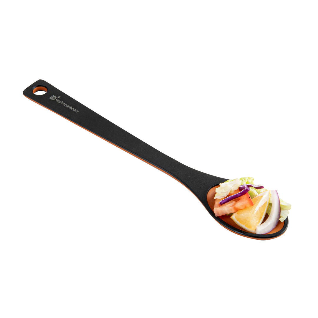 Restaurantware Nature Tek 13In Black Wood Slotted Serving Spoon - Restaurant Equipment and Smallwares - Canadian Distribution - Ships Free Within Canada on Orders Above CAD $199