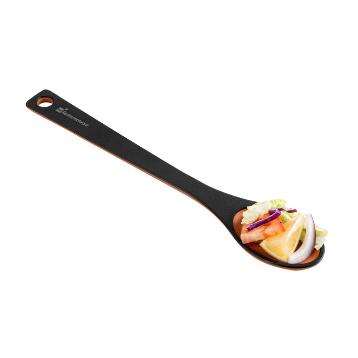 Restaurantware Nature Tek 13In Black Wood Slotted Serving Spoon - Restaurant Equipment and Smallwares - Canadian Distribution - Ships Free Within Canada on Orders Above CAD $199