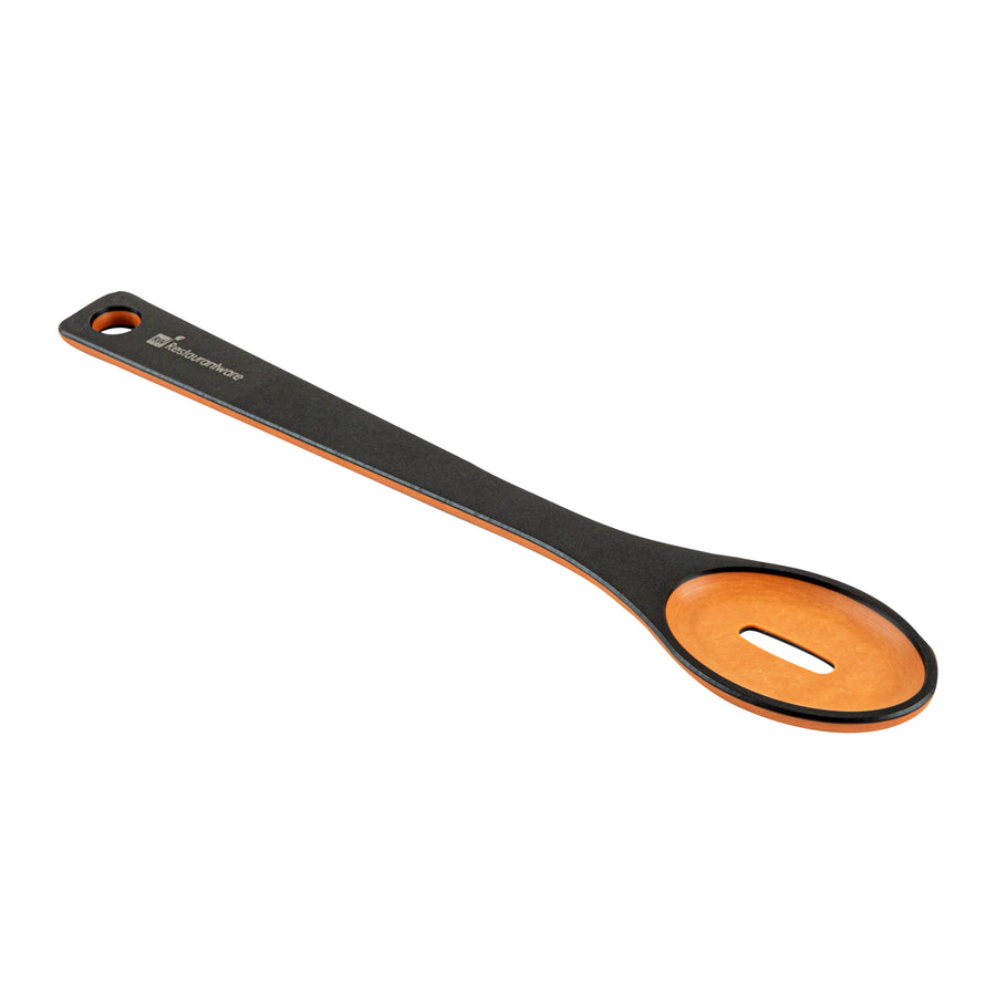 Restaurantware Nature Tek 13In Black Wood Slotted Serving Spoon - Restaurant Equipment and Smallwares - Canadian Distribution