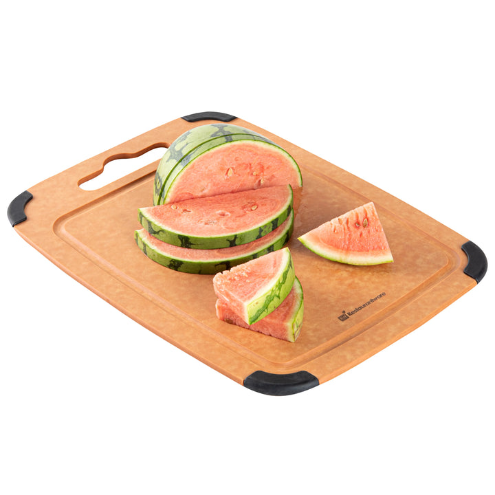 Restaurantware Nature Tek Wood Cutting Board, 14.5X10.75In, With Juice Groove & Handle - Restaurant Equipment and Smallwares - Canadian Distribution - Ships Free Within Canada on Orders Above CAD $199
