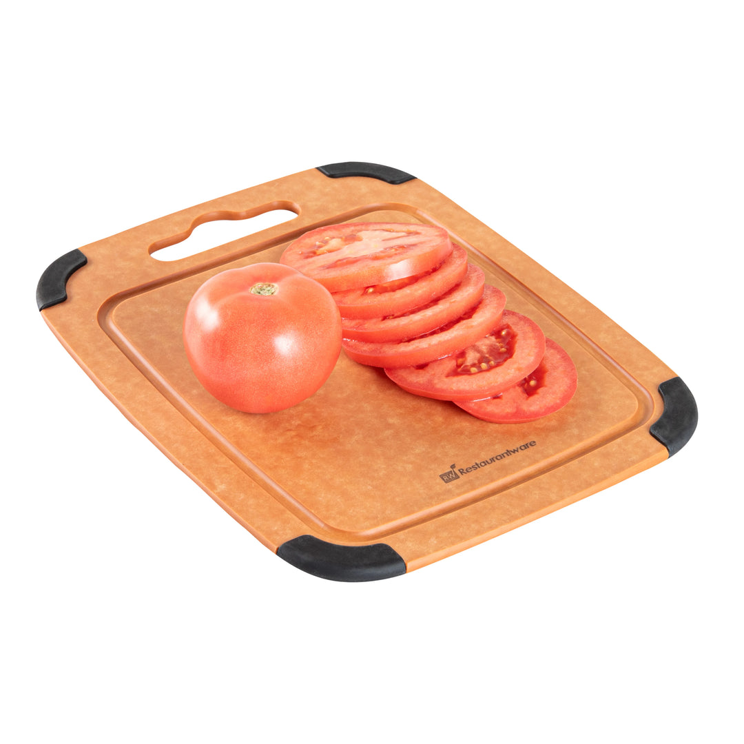 Restaurantware Nature Tek Wood Cutting Board, 11.75X9.25In, With Juice Groove & Handle - Restaurant Equipment and Smallwares - Canadian Distribution - Ships Free Within Canada on Orders Above CAD $199