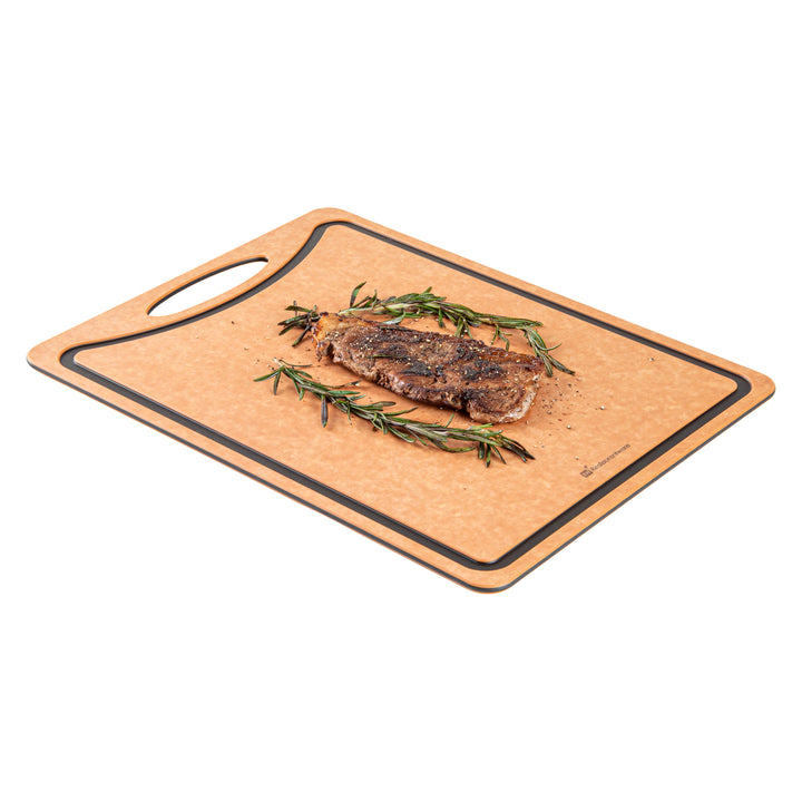 Restaurantware Nature Tek Gourmet Wood Cutting Board, 17.25X12.75In, With Juice Groove & Handle - Restaurant Equipment and Smallwares - Canadian Distribution - Ships Free Within Canada on Orders Above CAD $199