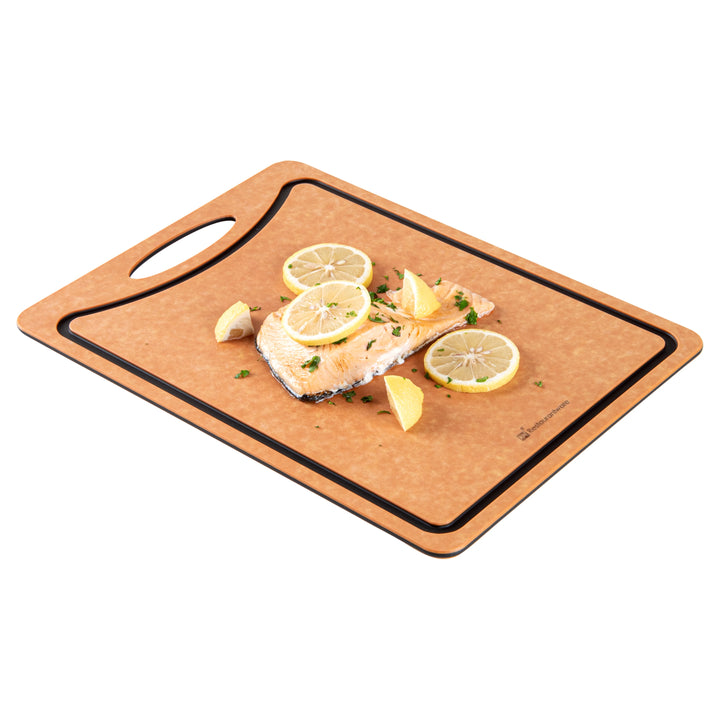 Restaurantware Nature Tek Gourmet Wood Cutting Board, 14.5X10.75In, With Juice Groove & Handle - Restaurant Equipment and Smallwares - Canadian Distribution - Ships Free Within Canada on Orders Above CAD $199