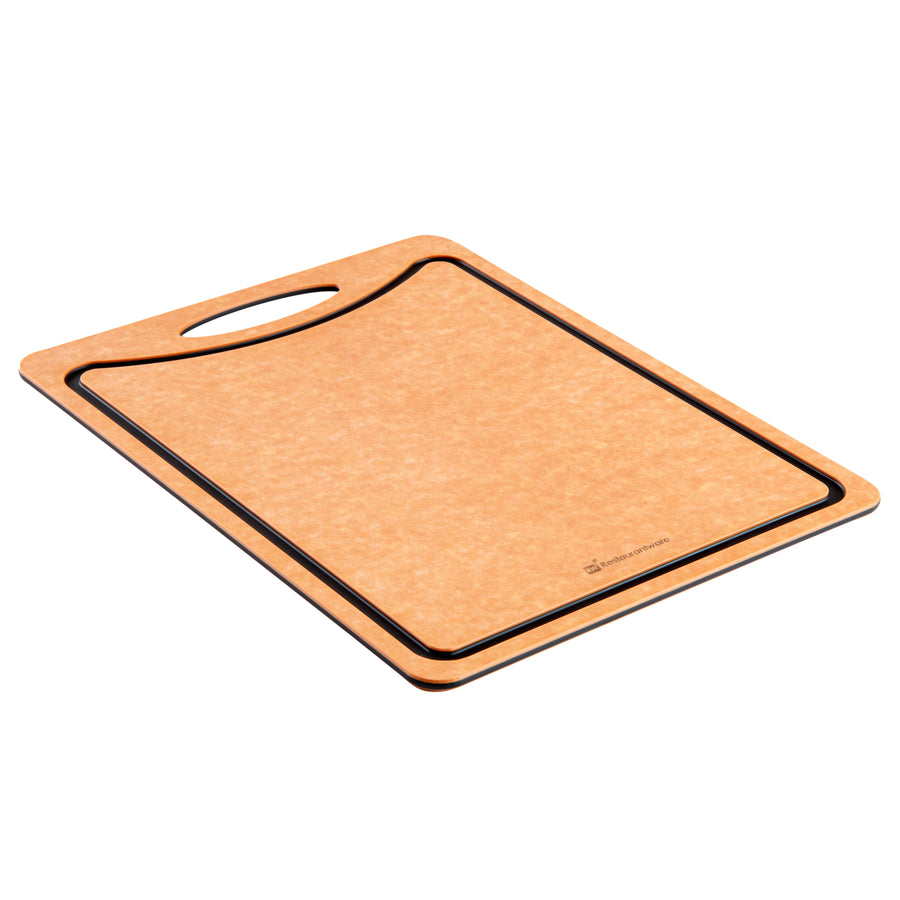Restaurantware Nature Tek Gourmet Wood Cutting Board, 14.5X10.75In, With Juice Groove & Handle - Restaurant Equipment and Smallwares - Canadian Distribution
