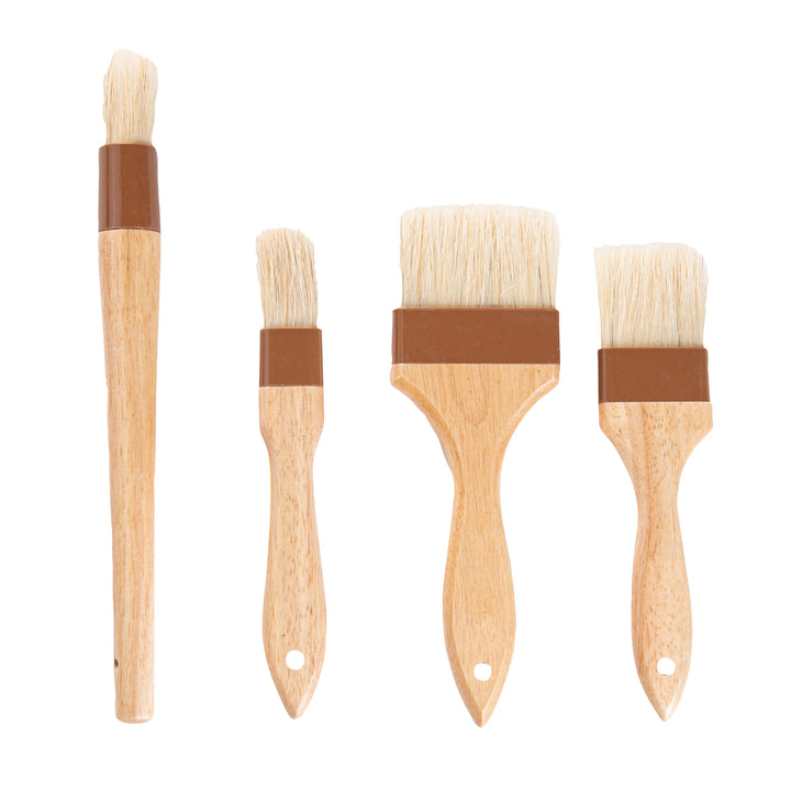 Restaurantware Pastry Tek Natural Wood Pastry Brush Set, With Boar Bristle - Restaurant Equipment and Smallwares - Canadian Distribution