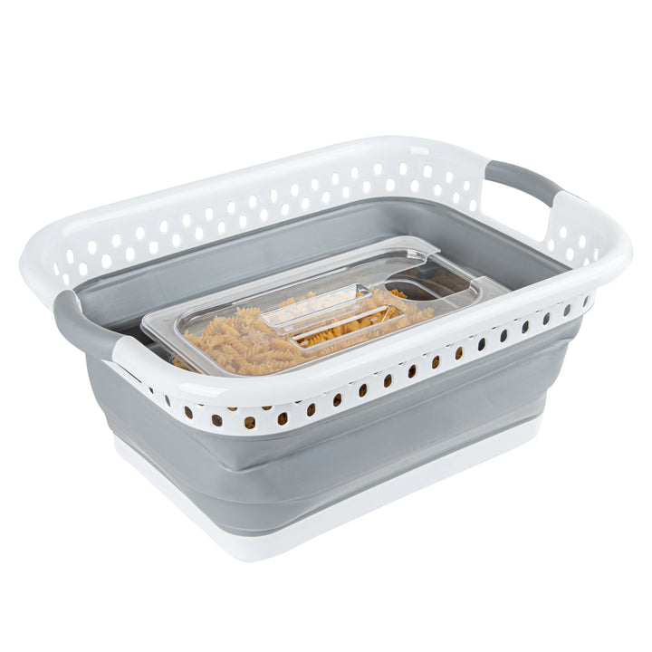 Restaurantware Rw Base Gray Plastic Collapsible Storage Containers, 21X15.5X8.75In - Restaurant Equipment and Smallwares - Canadian Distribution - Ships Free Within Canada on Orders Above CAD $199