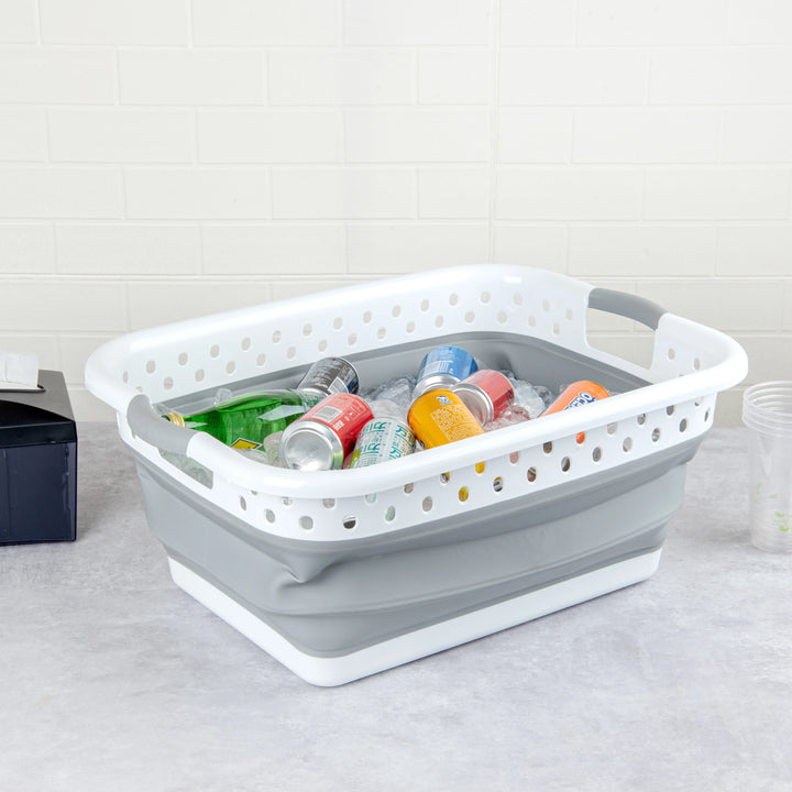 Restaurantware Rw Base Gray Plastic Collapsible Storage Containers, 24X17.25X9.75In - Restaurant Equipment and Smallwares - Canadian Distribution - Ships Free Within Canada on Orders Above CAD $199