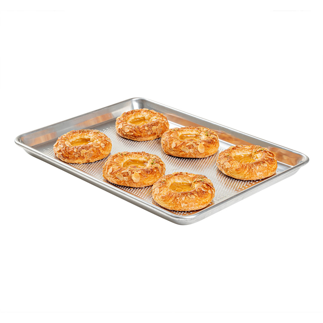 Restaurantware Met Lux Half-Size Heavy Duty Perforated Aluminum Baking Sheet Pans, 18X13In - Restaurant Equipment and Smallwares - Canadian Distribution - Ships Free Within Canada on Orders Above CAD $199