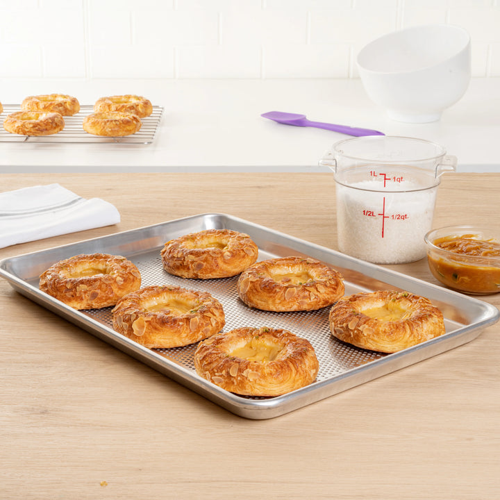 Restaurantware Met Lux Half-Size Heavy Duty Perforated Aluminum Baking Sheet Pans, 18X13In - Restaurant Equipment and Smallwares - Canadian Distribution - Ships Free Within Canada on Orders Above CAD $199